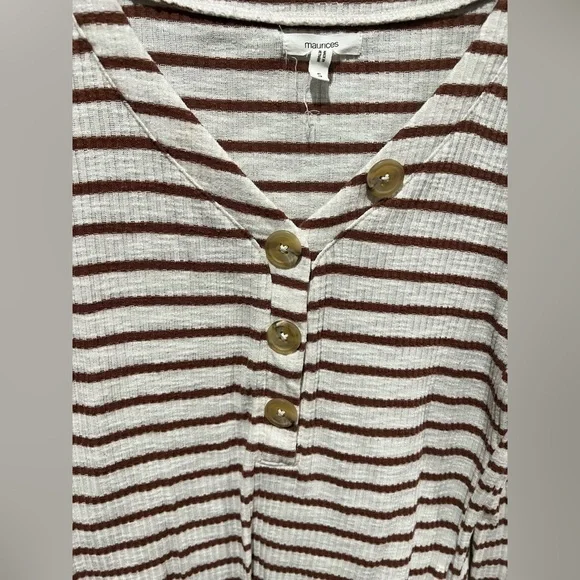 Maurices Striped Button-Up Top Nice Staple Fall Piece Size Small EUC Y2K Vibes - Picture 3 of 3